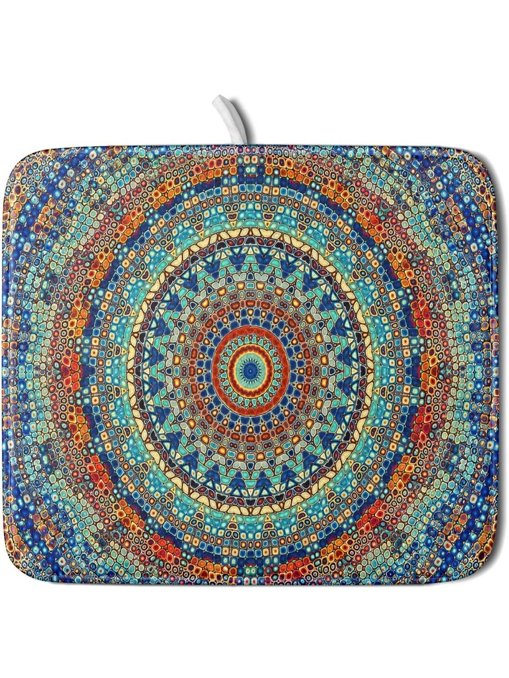 NWOT 16”x18” Bohemian Mandala Dish Drying Mat for Kitchen Counter Boho Ethnic
